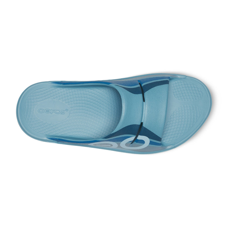 OOFOS Men's OOahh Sport Slide - Ocean Blue Wave