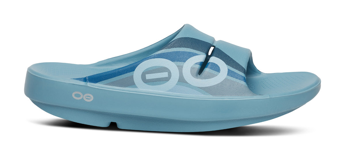 OOFOS Men's OOahh Sport Slide - Ocean Blue Wave