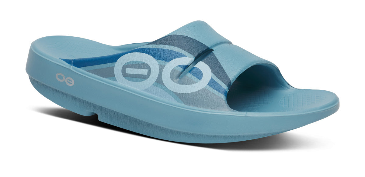 OOFOS Men's OOahh Sport Slide - Ocean Blue Wave