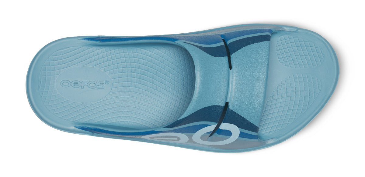 OOFOS Men's OOahh Sport Slide - Ocean Blue Wave