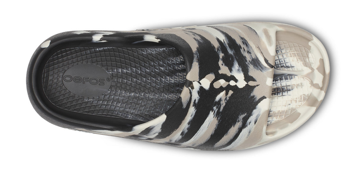 OOFOS Women's OOahh PLUS - Marble Black Nomad