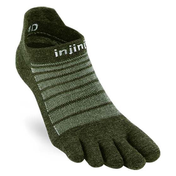 Injinji RUN Lightweight No-Show Wool Running Socks