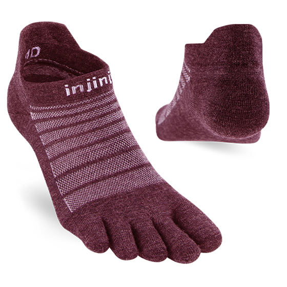 Injinji RUN Lightweight No-Show Wool Running Socks