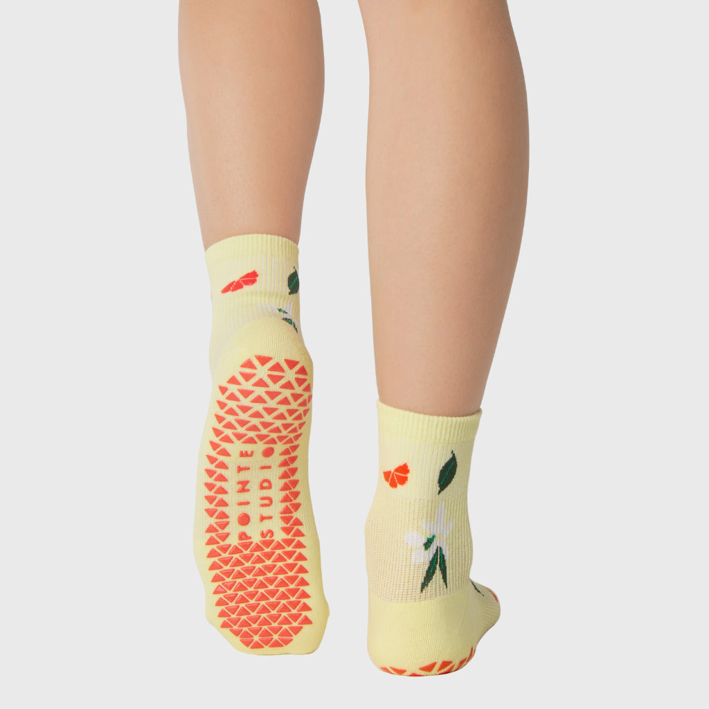 Pointe Studio Orange Toss Ankle Grip Sock